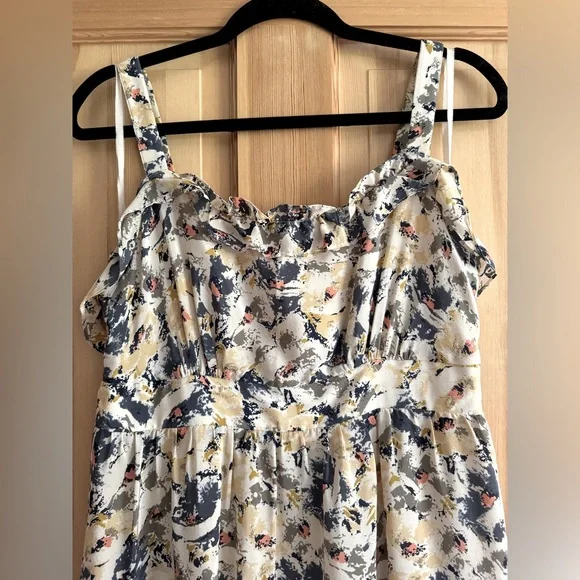 Anthropologie Moulinette Soeurs Empire Waist Floral Ruffled Maxi Dress Sz 12 - Picture 3 of 9